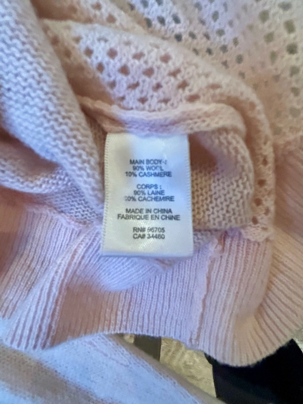 Rebecca Taylor Pink Cashmere Tie Back Sweater, Open Knit Bow Details, Size M - Picture 7 of 8
